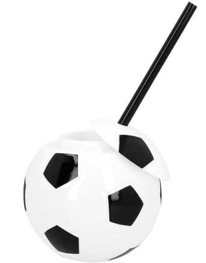 Fotball kopp i Plast med Sugerør 450 ml Fotball kopp i Plast med Sugerør 450 ml