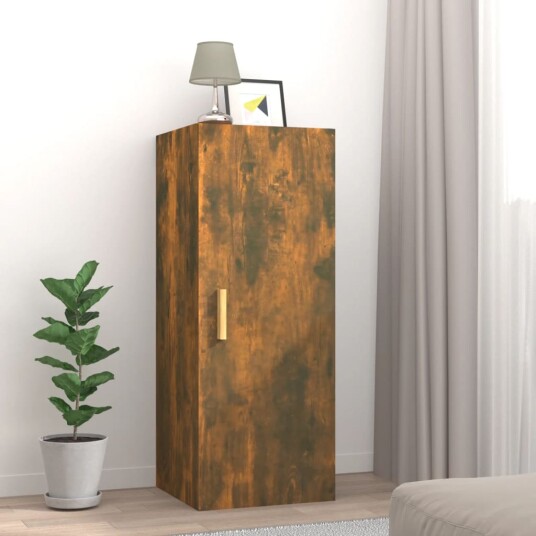 vidaXL Veggskap r?kt eik 34,5x34x90 cm konstruert tre