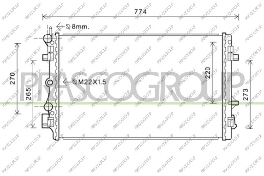 PRASCO AD120R007 Radiator motorkjøling
