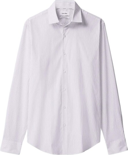 Calvin Klein Slim Esntl Poplin Str Stp White 43