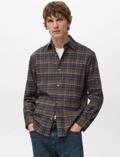 Mango 100% Cotton Flannel Checkered Shirt Multi/patterned XL Mango 100% Cotton Flannel Checkered Shirt Multi/patterned XL