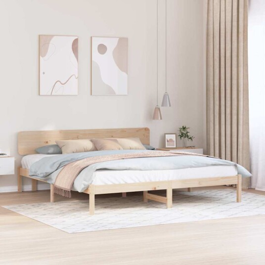  Sengestamme med hodegjerde Naturlig 180 x 200 cm Heltre furu
