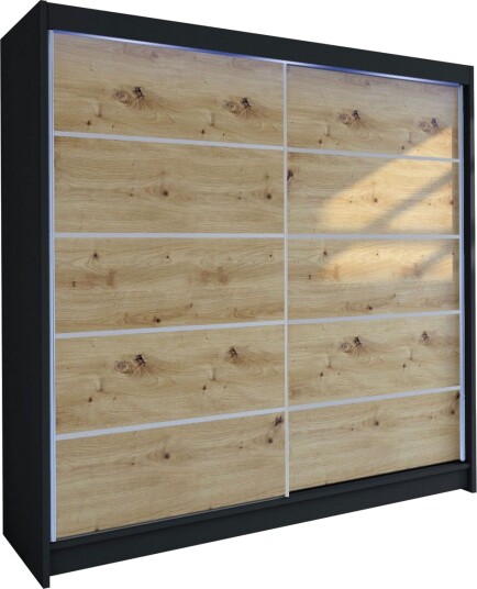 Canderbury Garderobeskap 180x215 cm - Svart/Brun