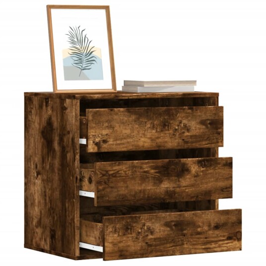 Kommode røkt eik 60x41x58 cm konstruert tre Kommode røkt eik 60x41x58 cm konstruert tre