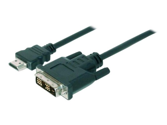 Assmann 2m HDMI til DVI-D Adapterkabel Svart - Dobbeltisolert Assmann 2m HDMI til DVI-D Adapterkabel Svart - Dobbeltisolert