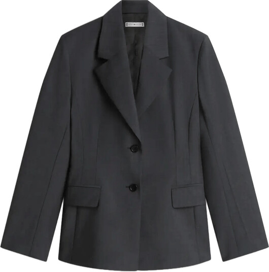 Tommy Hilfiger Wool Blend Check Waisted Blazer Grey 40