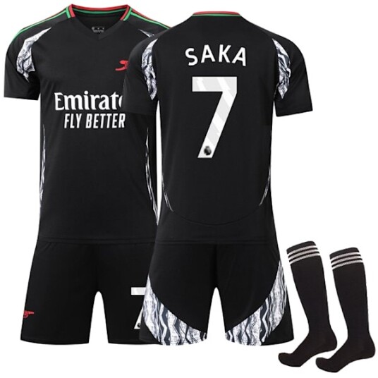 Arsenal Borte Fotballdrakt Barn Voksen 2024-2025 Nr. 7 Saka