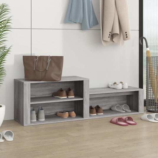 vidaXL Skoskap gr? sonoma 150x35x45 cm konstruert tre