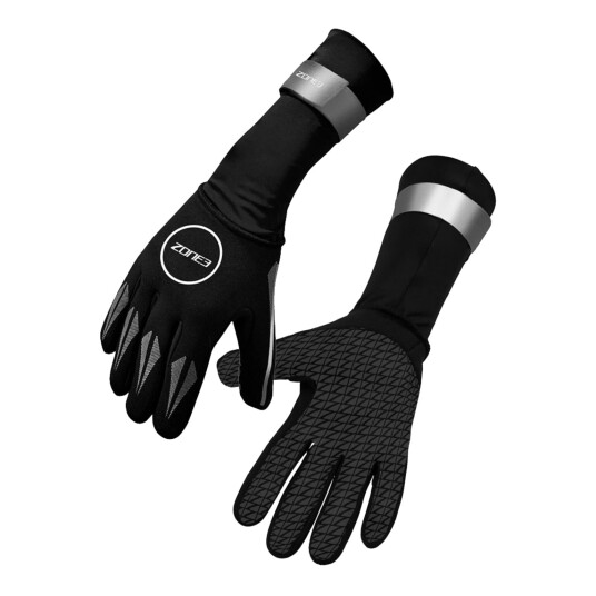 Zone3 Neoprene Swim Gloves, neopren svømmehansker, unisex black/silver Zone3 Neoprene Swim Gloves, neopren svømmehansker, unisex black/silver
