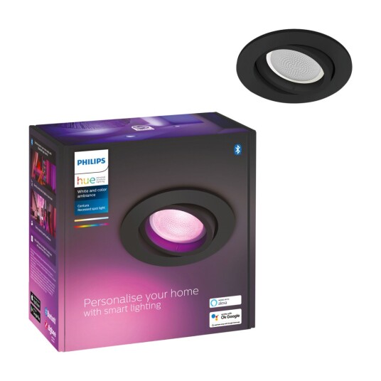 Philips Hue WCA Centura Downlight Rund 5,7W Sort - 60546 Philips Hue WCA Centura Downlight Rund 5,7W Sort - 60546