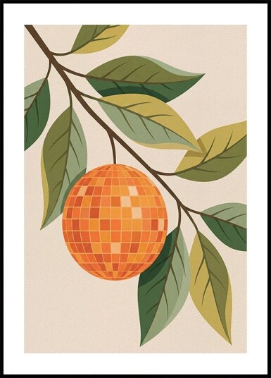 Disco Orange Plakat Plakat / 21x30cm