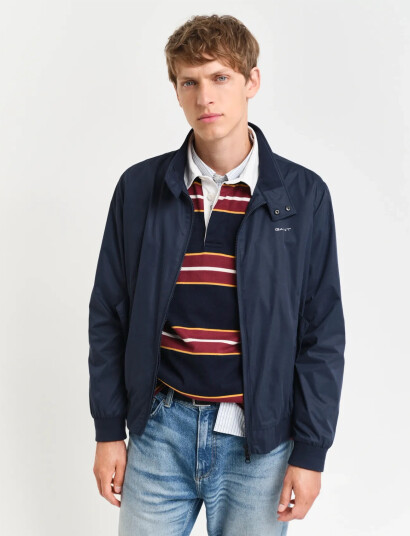 GANT Lightweight Harrington Jacket - Navy - S