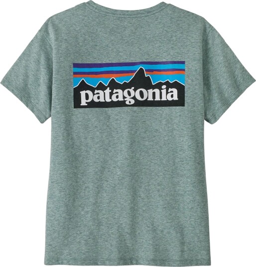 Patagonia Women"s P 6 Logo Responsibili Tee Blue Sage XL