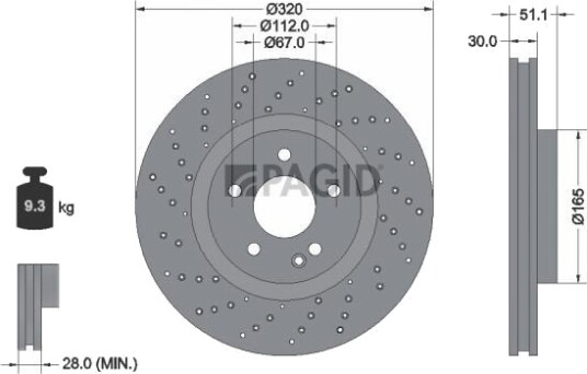 PAGID 55621NHC Bremseskive PAGID 55621NHC Bremseskive