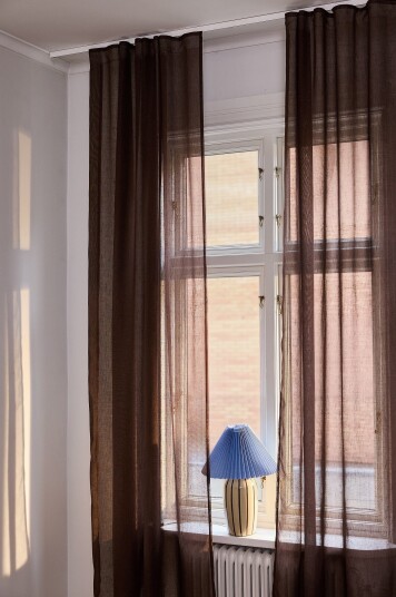 Jotex Gardin Med Lintekstur 2pakke sjokoladebrun LIZZIE 216722603250