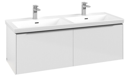 Villeroy & Boch  Subway 3.0 Servantskap m/2 skuffer 1272x429x478 mm Hvit Høyglans