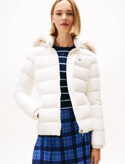 Tommy Jeans Tjw Basic Hooded Down Jacket Ext - White - S Tommy Jeans Tjw Basic Hooded Down Jacket Ext - White - S