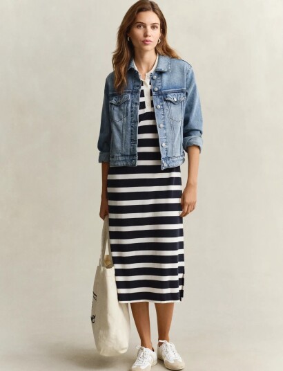 GANT Reg Striped Ss Polo Dress White XL GANT Reg Striped Ss Polo Dress White XL