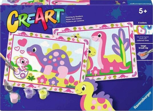 Ravensburger CreArt Mal etter nummer 5+ år Fargerike dinosaurer