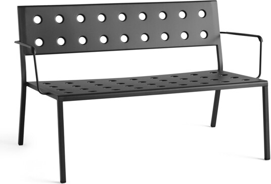 Hay - Balcony Lounge Bench W. Arm / Anthracite - Hagebenker - Ronan & Erwan Bouroullec - Svart - Metall Hay - Balcony Lounge Bench W. Arm / Anthracite - Hagebenker - Ronan & Erwan Bouroullec - Svart - Metall
