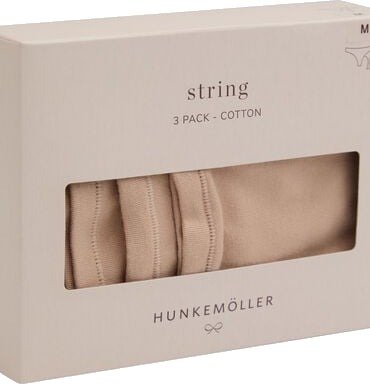 Hunkemöller Multipakk med Bomullsstringtruser Beige