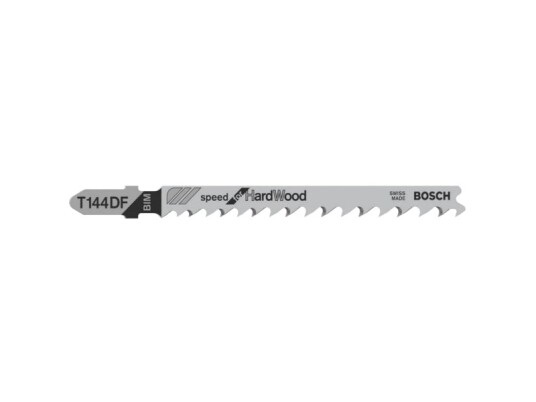 Bosch Speed For Hard Wood T 144 Df - Sagblad - For Løvtre, Bløtt Tre, Laminerte Paneler - 5 Deler - Lengde: 100 Mm Bosch Speed For Hard Wood T 144 Df - Sagblad - For Løvtre, Bløtt Tre, Laminerte Paneler - 5 Deler - Lengde: 100 Mm