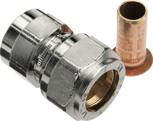 FIX-PRO UNION 15MM X 3/8" TIL PEX-RØR FORKROMMET