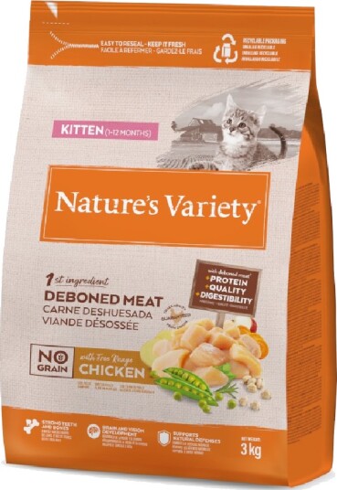 Nature’S Variety Tørrfôr Nature'S Variety No Grain Kitten Frittgående Kylling 3 kg