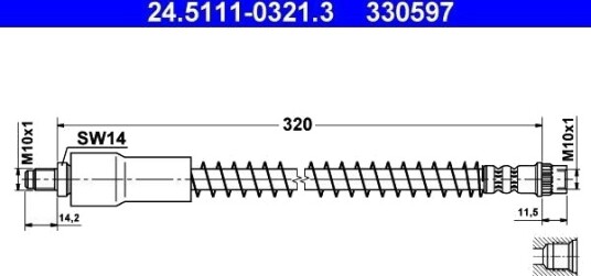 ATE 24.5111 0321.3 Bremseslange