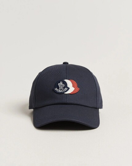 Moncler Tricolore Logo Cap Navy Moncler Tricolore Logo Cap Navy