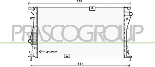 PRASCO OP934R007 Radiator motorkjøling PRASCO OP934R007 Radiator motorkjøling