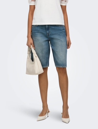 JDY Jdylina Mw Bermuda Shorts Dnm Noos Blue M