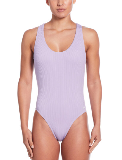 NIKE SWIM Nike Elevated Essential Pucker Crossback One Piece - Purple - M