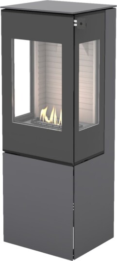 Nexo 120 platina frittstående biopeis med sideglass og glassdør