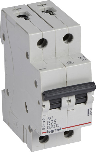 Legrand 6 stk RX³ MCB automatsikring B25 2P 2M 6kA
