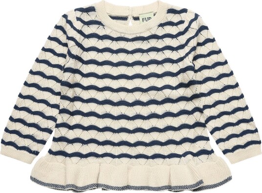 FUB Baby Pointelle Tee ECRU/DEEP INDIGO 86 FUB Baby Pointelle Tee ECRU/DEEP INDIGO 86