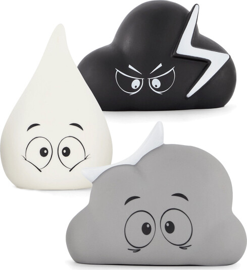 Twistshake Twistshake 3X Cloud Squeeze Bath Toy Pastel Grey Grey ONE SIZE