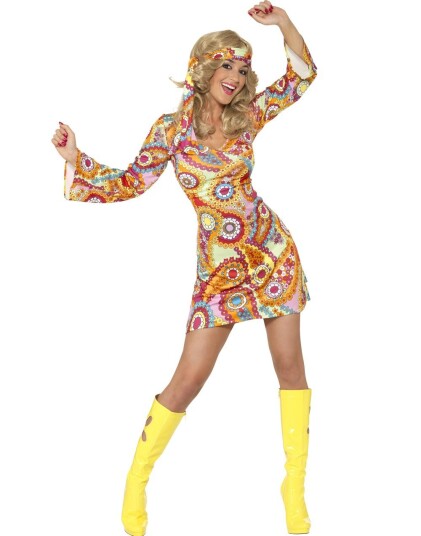 Smiffys 60talls Hippie Karnevalkostyme Medium Smiffys 60talls Hippie Karnevalkostyme Medium