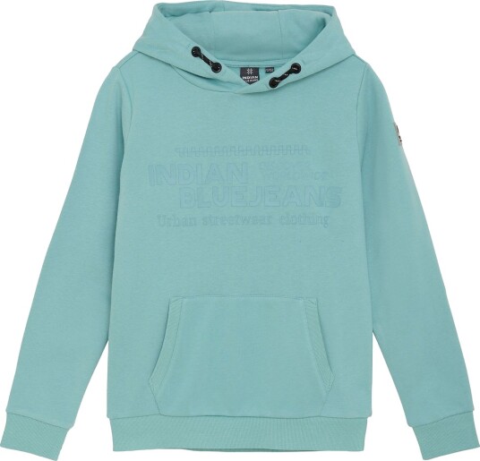 Indian Blue Jeans Hettegenser Akvifer m. Trykk Indian Blue Jeans 10 år 140 Hettegenser Turkis