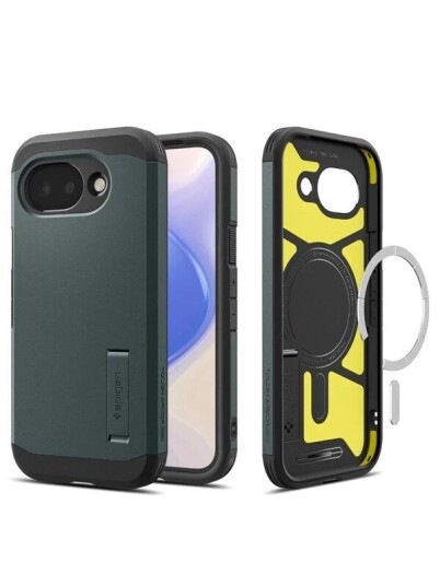 Spigen Tough Armor Mobildeksel til Google Pixel 10a - MagSafe Kompatibel - Mørkegrønn