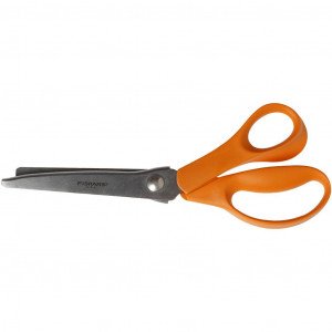 Fiskars 003807, Voksen, Rett kutt, Single/enkelt, Oransje, Sølv, Rustfritt stål, Universell
