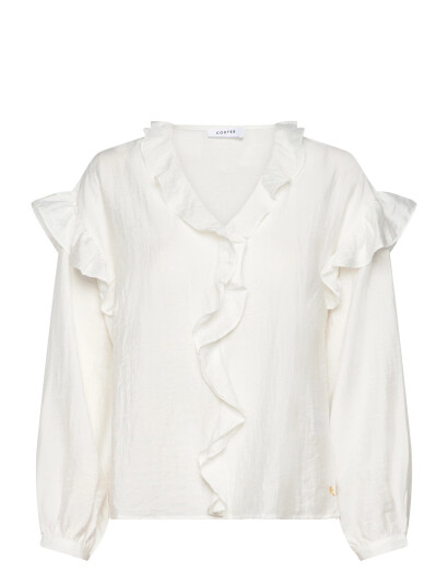 Coster Copenhagen Longsleeved Blouse With Frills Cream 40