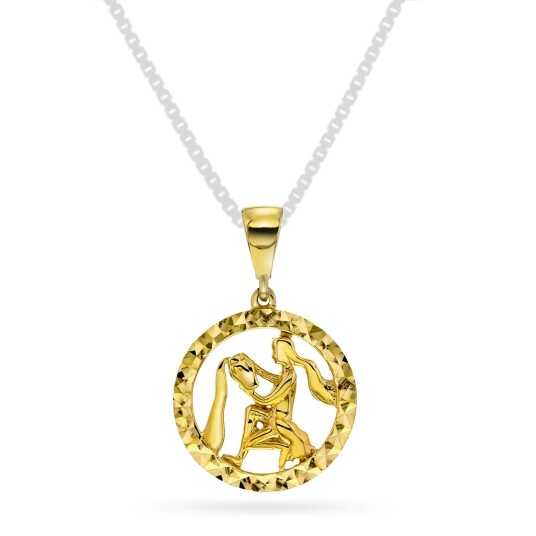 Pan Jewelry, Anheng i 585 gult gull horoskop Vannmannen Pan Jewelry, Anheng i 585 gult gull horoskop Vannmannen