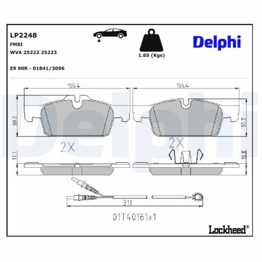 Bremseklosser DELPHI LP2248