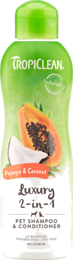 Papaya & Coconut Luxury 2-I-1 Shampoo And Conditioner For Pets 355 ml. Papaya & Coconut Luxury 2-I-1 Shampoo And Conditioner For Pets 355 ml.