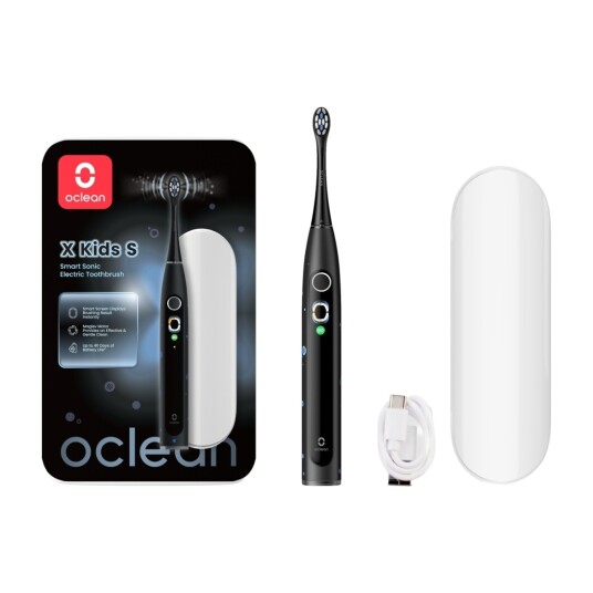 Oclean X Kids S Elektrisk Tannbørste Svart - IPX7, USB-C Oclean X Kids S Elektrisk Tannbørste Svart - IPX7, USB-C