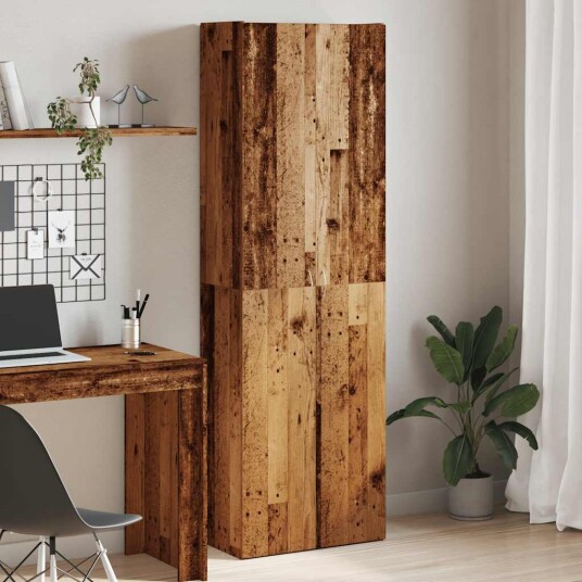 Highboard gammelt tre 60x32x190 cm konstruert tre 8721158602206