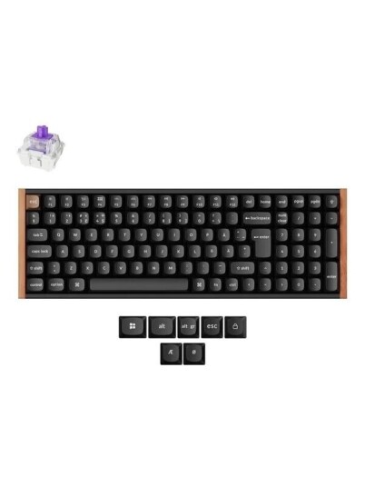 Keychron K4 HE SE Trådløst Gamingtastatur med Purple Magnetic Switcer Nordisk Svart