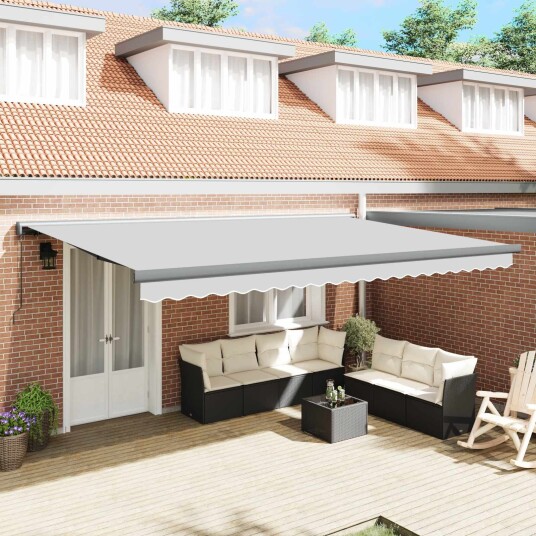 vidaXL Manuell Utvendig Markise 400x300 cm Grå ikke for individuell salg