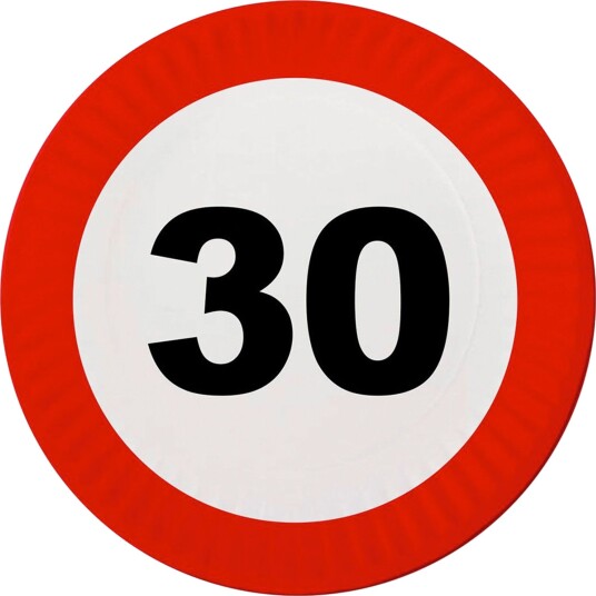 Espa Papptallerkener Trafikkskilt 30 8-pakning 84610